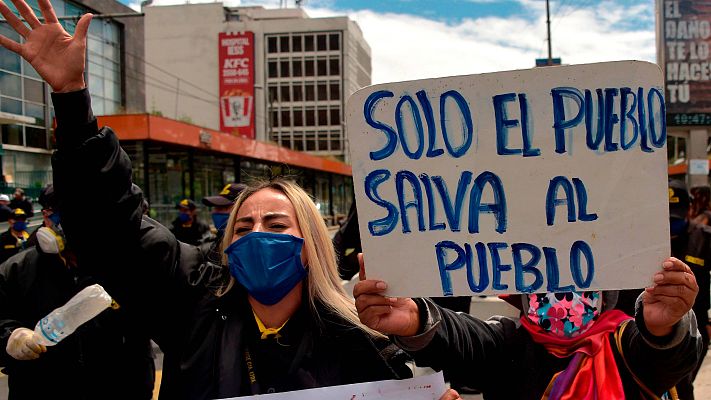 Telediario 1 - Protestas en Latinoamérica por la crisis del coronavirus