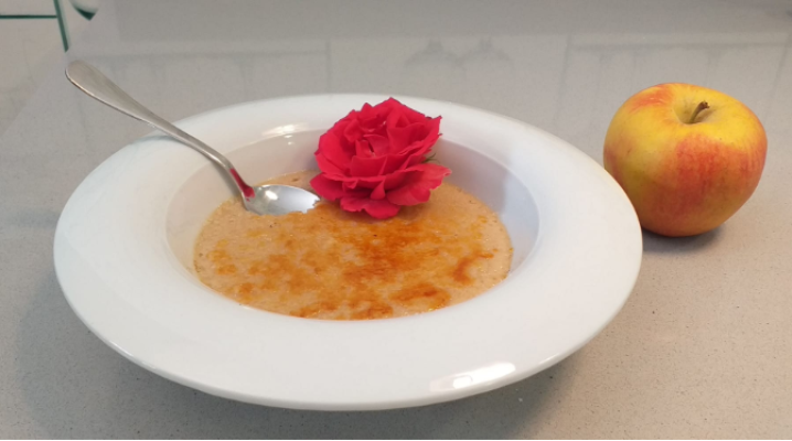 Receta de natillas de manzana caramelizadas
