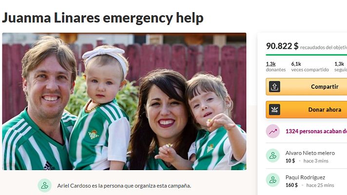 Telediario 1 - Solidaridad del fútbol sevillano con un bético enfermo