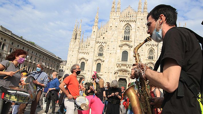 Telediario 1 - La desescalada de las restricciones por el coronavirus avanza en Europa