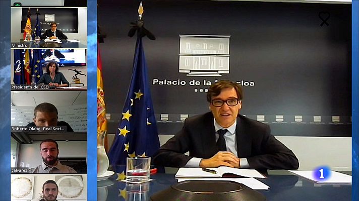 Telediario 1 - Sanidad agradece la responsabilidad a los futbolistas de Primera en una reunión telemática