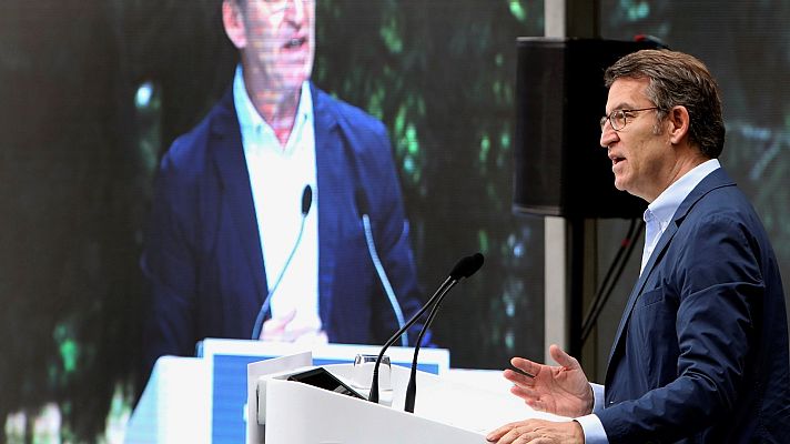 Telediario 1 - Feijóo revalidaría la mayoría absoluta en Galicia con el PSdeG como segunda fuerza y Vox y Cs quedarían fuera