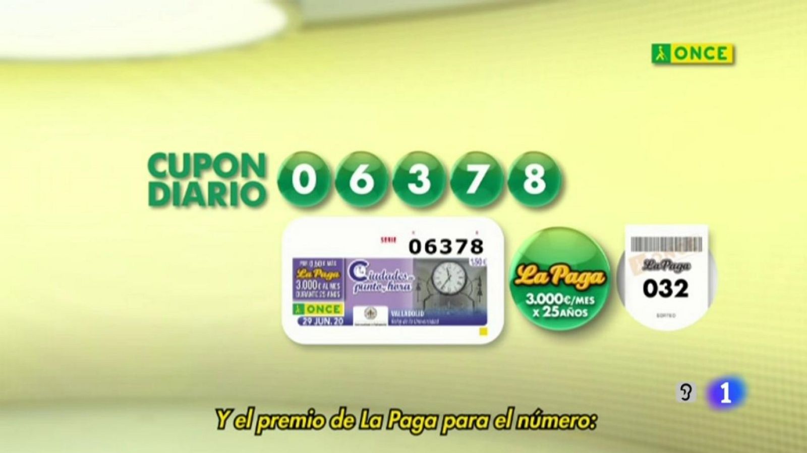 Sorteo ONCE - 29/06/20 - ver ahora