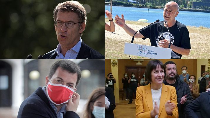 Telediario 1 - Elecciones gallegas: Los candidatos a la Xunta siguen con sus propuestas sobre el campo, la industria y los jóvenes