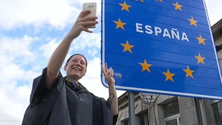 Telediario 1 - De norte a sur: recorrido por La Raya en su reapertura