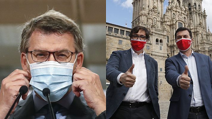 Telediario 1 - Elecciones gallegas: Feijóo pide huir del enfrentamiento e Illa llama a iniciar "un rumbo nuevo" en Galicia