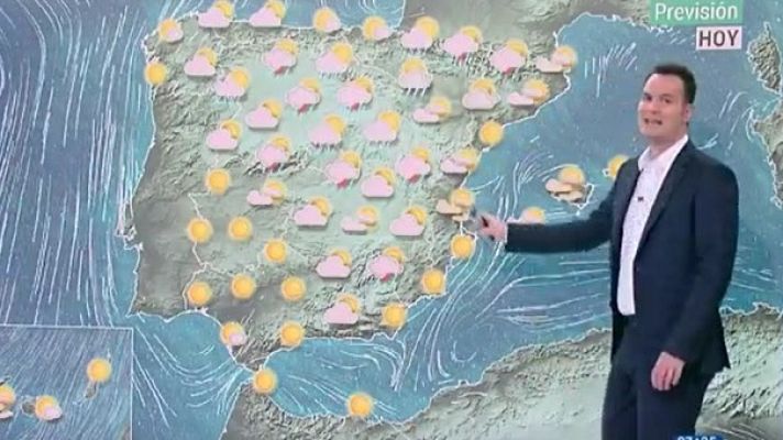 Telediario 1 - La Aemet prevé fuertes chubascos y tormentas en diversas zonas de la Península