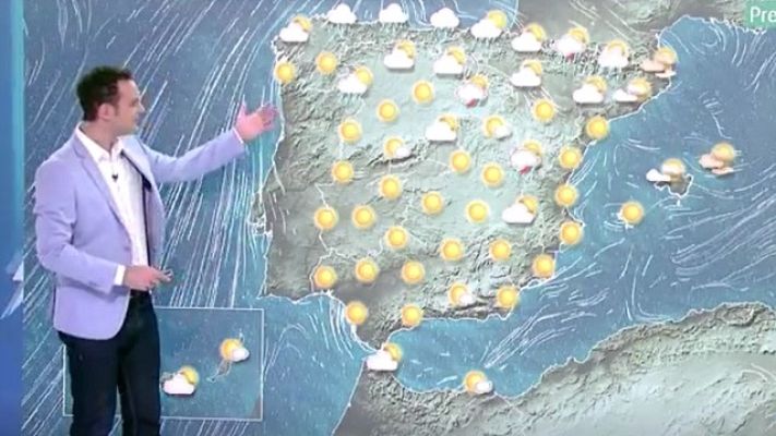 Telediario 1 - La Aemet prevé tormentas fuertes en Pirineos y ascenso térmico en el suroeste peninsular