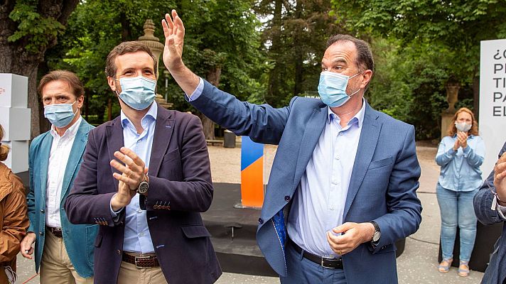 Telediario 1 - Elecciones vascas: El brote de Ordizia y la visita de los líderes nacionales marcan la última jornada de campaña