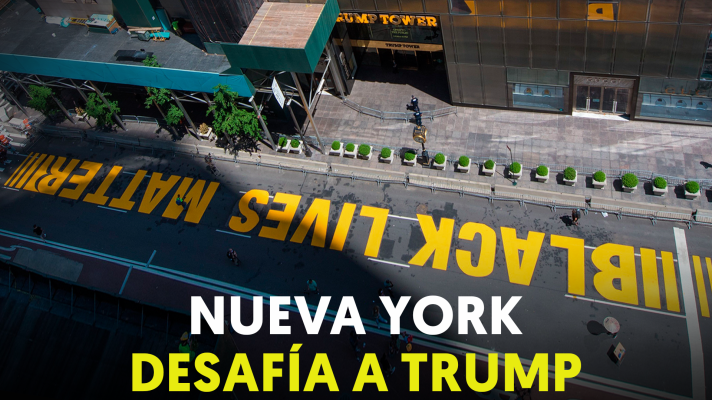Modo Digital - El alcalde de Nueva York ayuda a pintar 'Black Lives Matter' frente a la Torre Trump