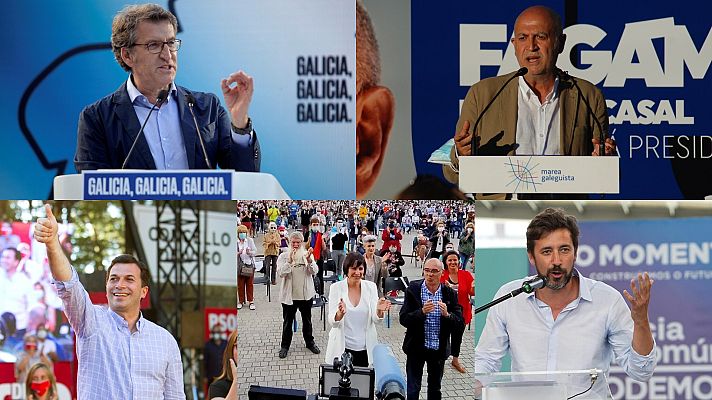 Telediario 1 - Feijóo llama a votar sin "miedo" al Covid y el resto de candidatos apelan a un cambio progresista en Galicia