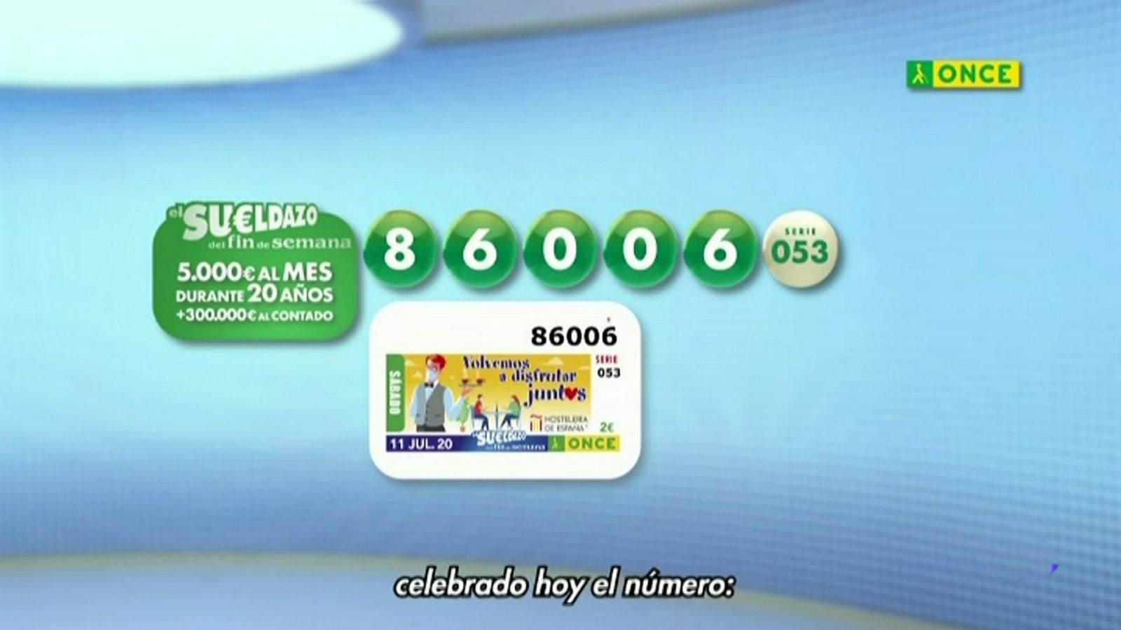 Sorteo ONCE - 11/07/20 - ver ahora