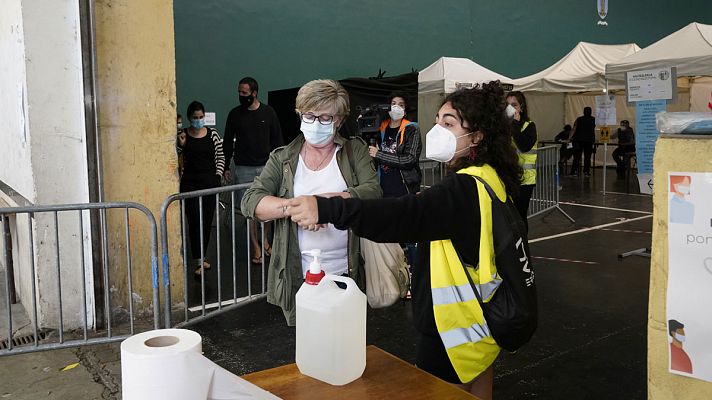 Telediario 1 - Ordizia vota "tranquila" pese a los brotes de coronavirus en la localidad