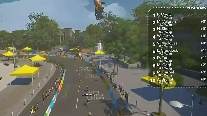 Tour de Francia - Freddy Ovett se adjudica, en un ajustado final, la cuarta etapa del Tour Virtual