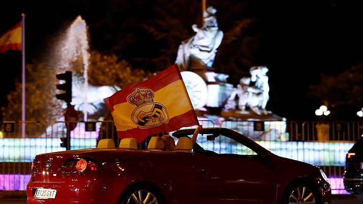 Telediario 1 - Cibeles celebra en solitario, de manera resposable la Liga madridista