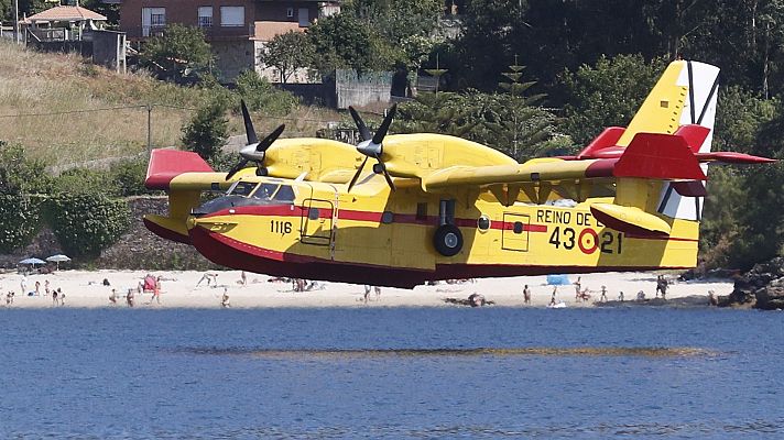 Telediario 1 - Las comunidades autónomas cuentan con el apoyo del 43 Grupo de las Fuerzas Aéreas para combatir los incendios