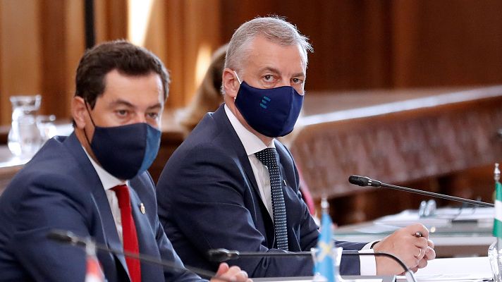 Telediario 1 - Urkullu asiste finalmente a la conferencia de presidentes