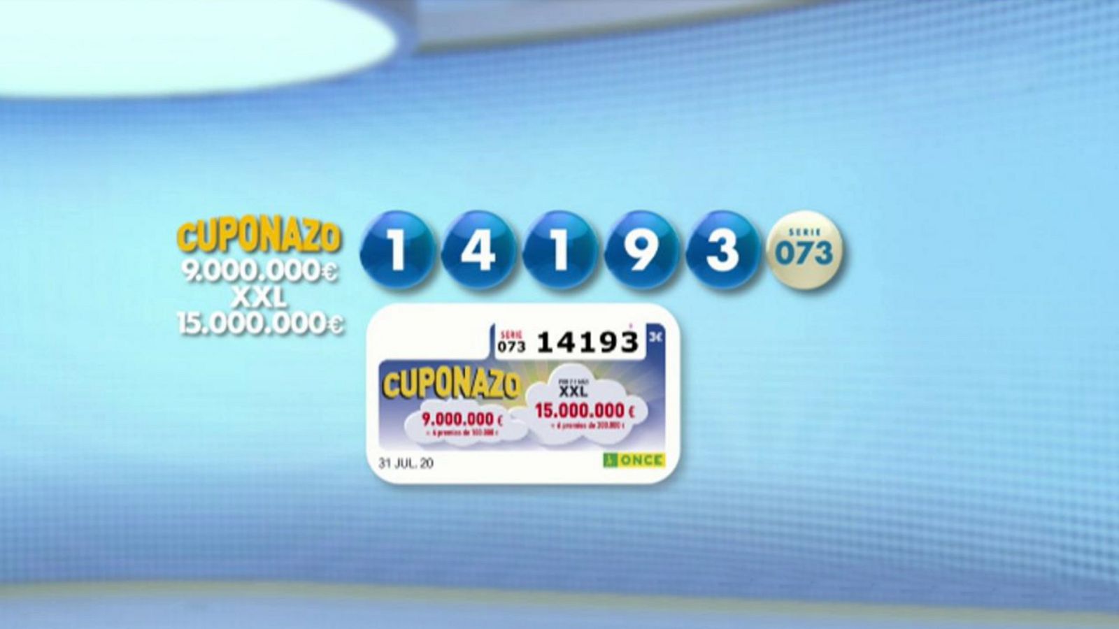 Sorteo ONCE - 31/07/20 - ver ahora