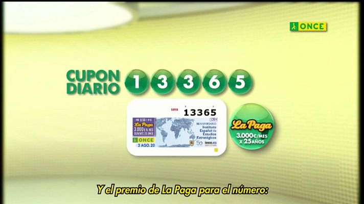 Sorteos ONCE - Sorteo ONCE - 03/08/20