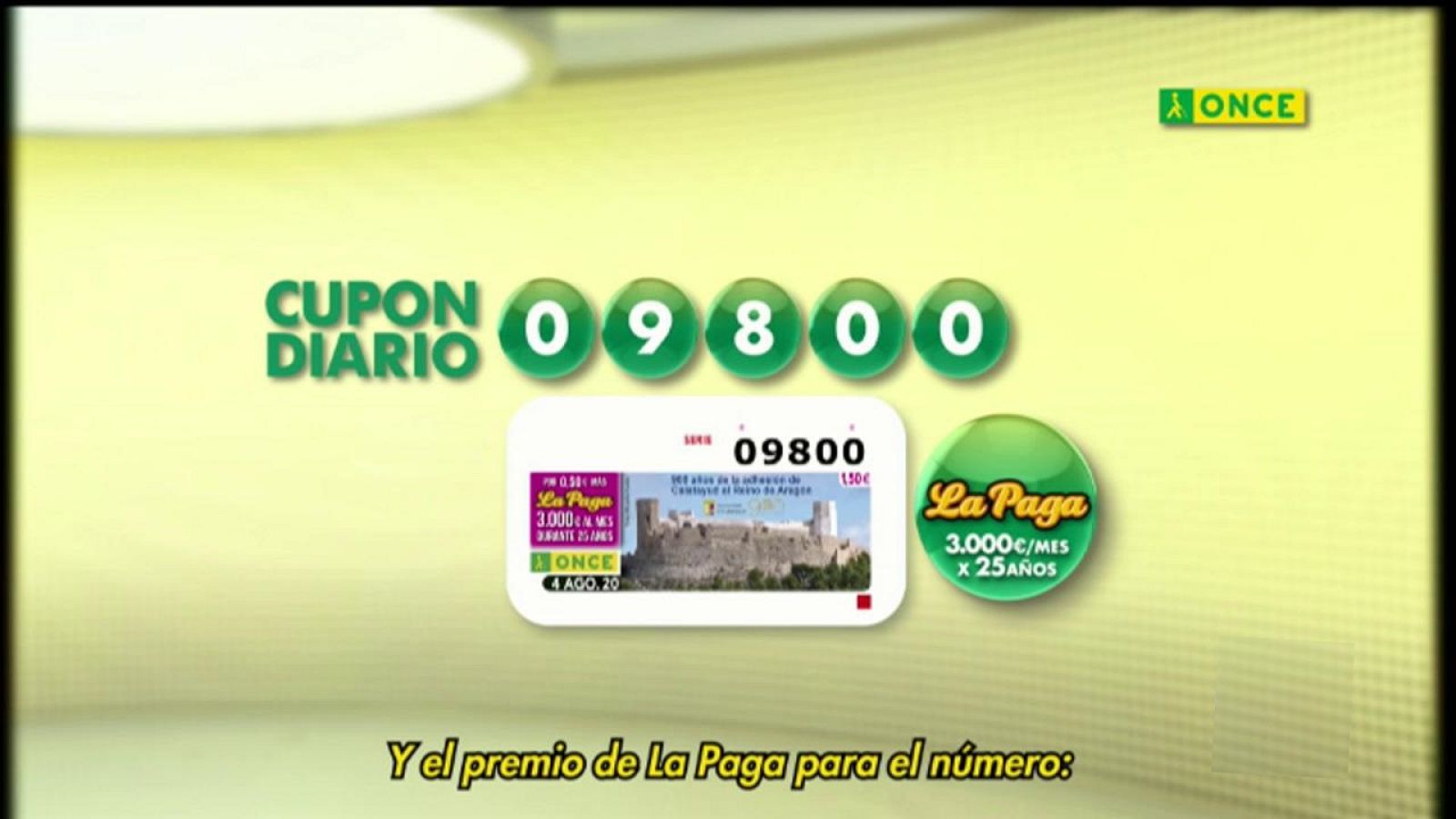 Sorteo ONCE - 04/08/20 - ver ahora