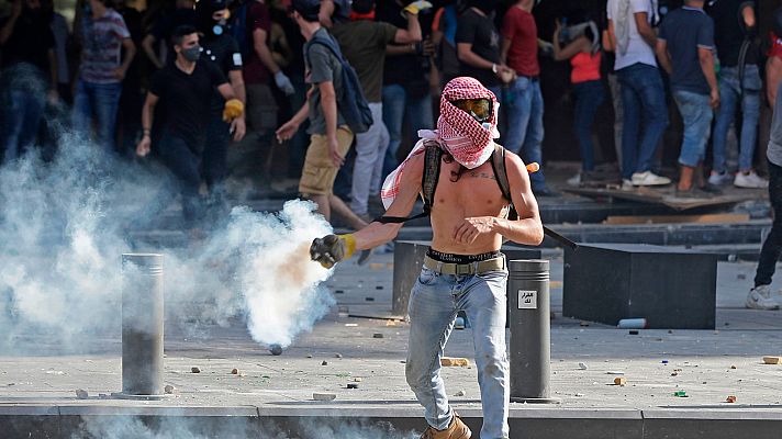 Telediario 1 - Un policía muerto y decenas de heridos en choques en Beirut