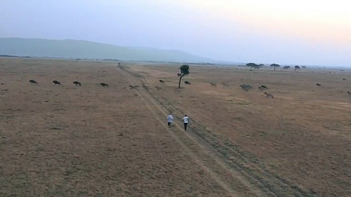  - Kipchoge entrena entre animales en la reserva Masai Mara