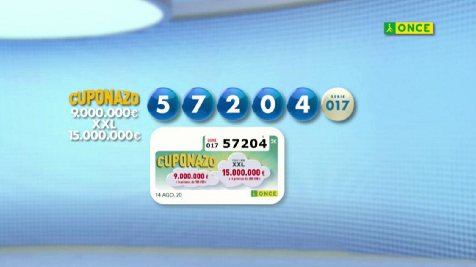 Sorteo ONCE - 14/08/20 - ver ahora