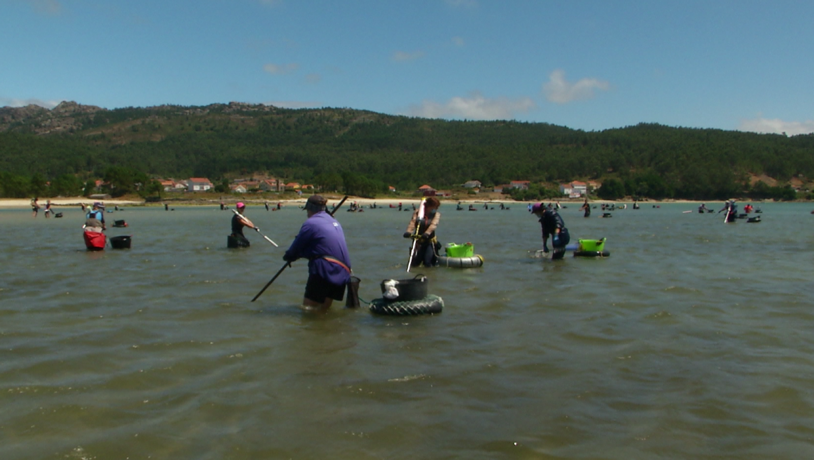 La marea baja y las mariscadoras gallegas