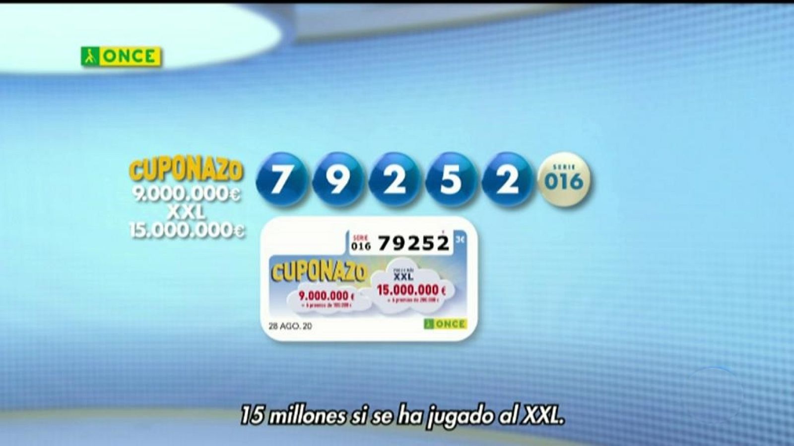 Sorteo ONCE - 28/08/20 - ver ahora