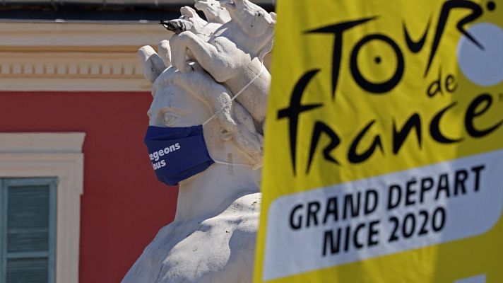 Telediario 1 - El Tour excluirá a los equipos con dos casos positivos por coronavirus, sean o no ciclistas