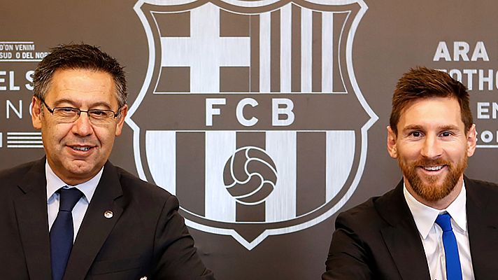 Telediario 1 - Bartomeu admitió que el contrato de Messi le deja irse libremente antes de empezar la temporada