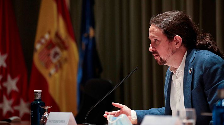 Telediario 1 - Iglesias matiza a Montero y asegura que los padres de niños en cuarentena y PCR negativa podrán cobrar la baja