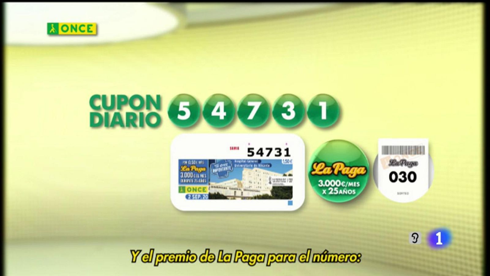 Sorteo ONCE - 02/09/20 - ver ahora