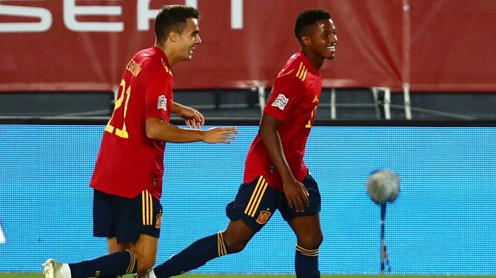 UEFA Nations League - Ansu Fati anota el tercero ante Ucrania y hace historia (3-0)