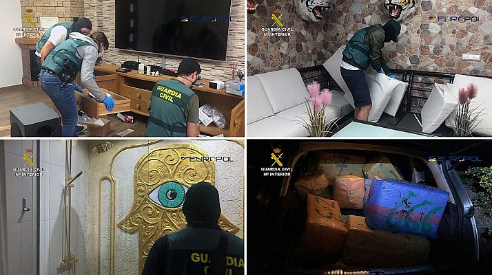 Telediario 1 - La Guardia Civil desarticula una organización criminal dedicada al narcotráfico de hachís en Málaga y Cádiz