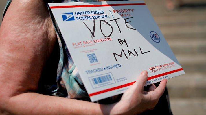 Telediario 1 - Comienza en EE.UU. la batalla por el voto por correo