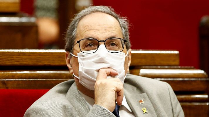 Telediario 1 - Torra tilda de "necio" a Sánchez por acusarle de judicializar el procés