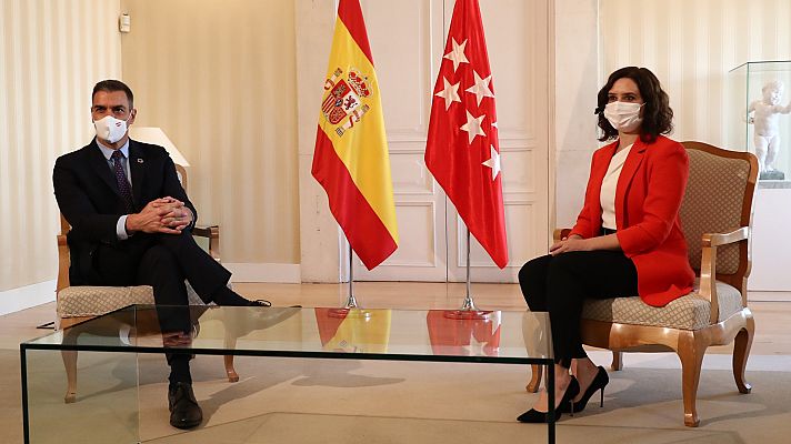 Especiales informativos - Sánchez y Ayuso pactan crear un Grupo COVID-19 para hacer frente a la pandemia en Madrid