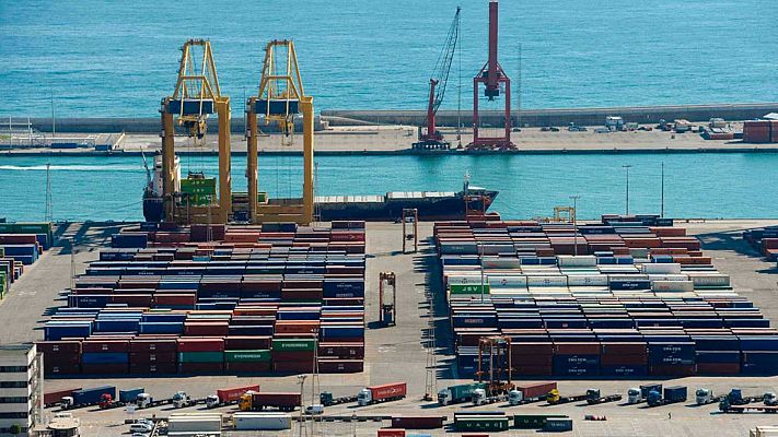 Telediario 1 - El INE rebaja al 17,8 % el desplome de la economía española de abril a junio