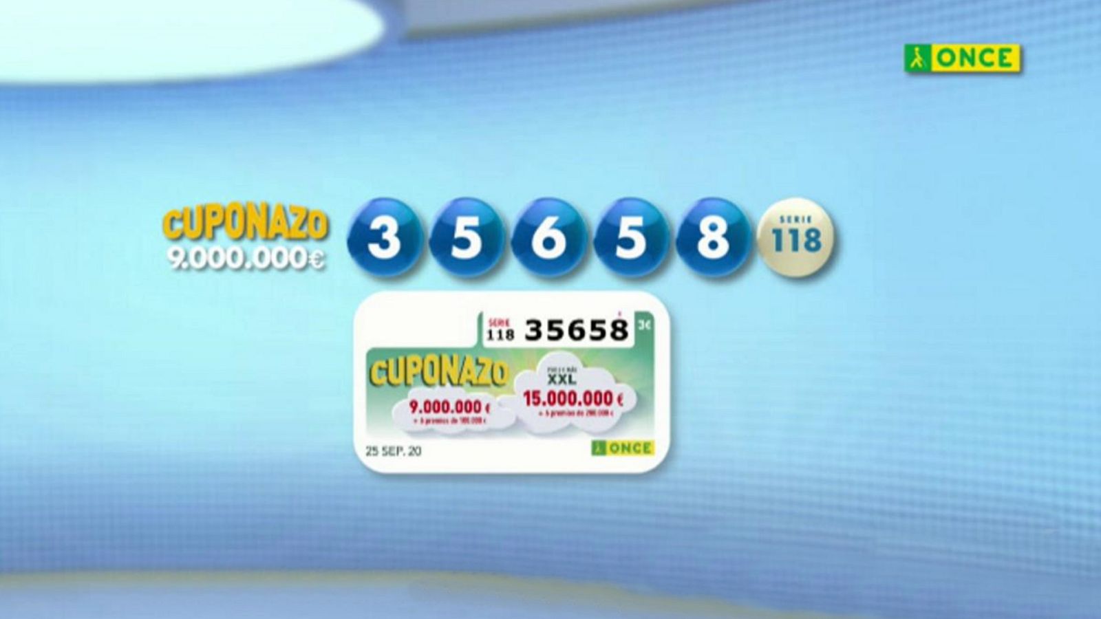 Sorteo ONCE - 25/09/20 - ver ahora