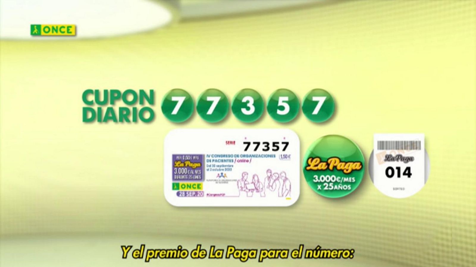 Sorteo ONCE - 28/09/20 - ver ahora