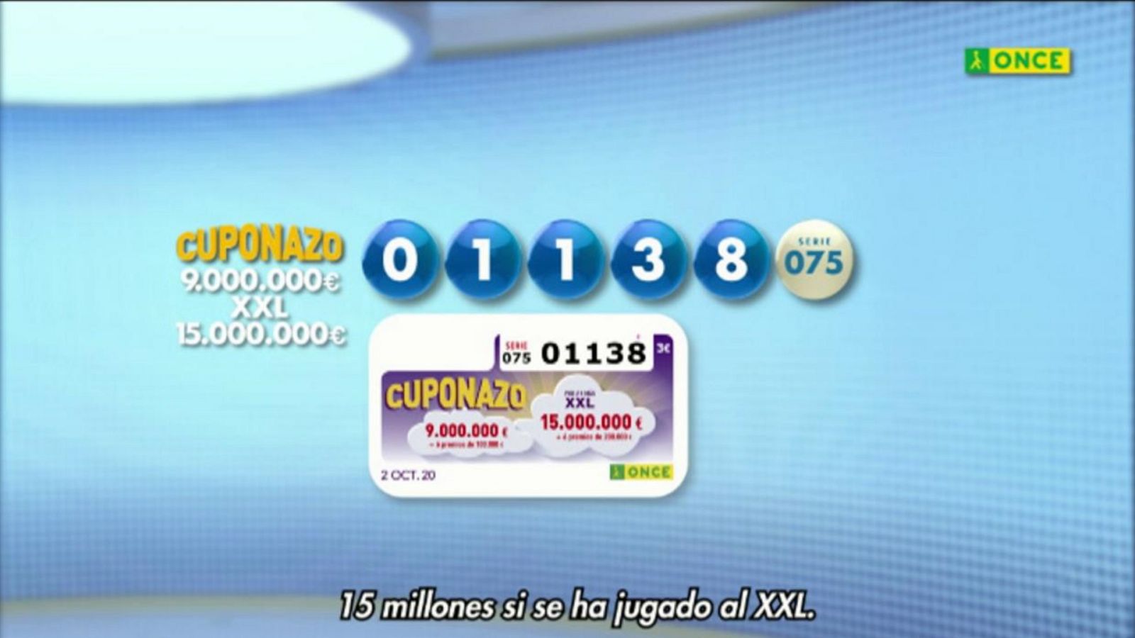 Sorteo ONCE - 02/10/20 - ver ahora