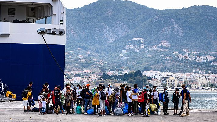 Telediario 1 - Refugiados de Moria serán reubicados en la UE