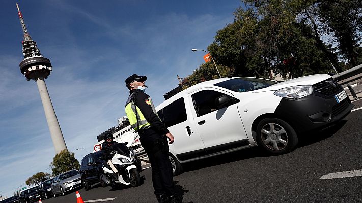 Telediario 1 - Controles al cumplimiento de las restricciones en Madrid