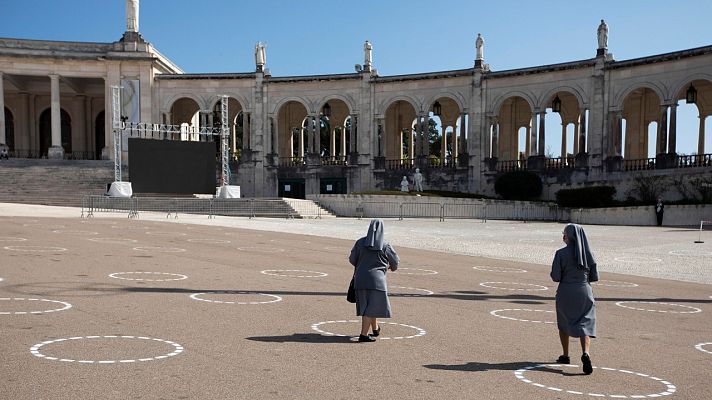 Telediario 1 - Reabre el santuario de Fátima con aforo reducido