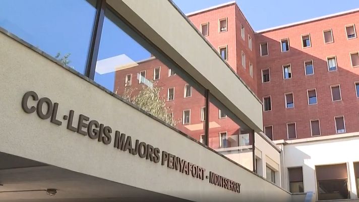 Telediario 1 - Confinados casi 400 estudiantes de dos residencias de Barcelona