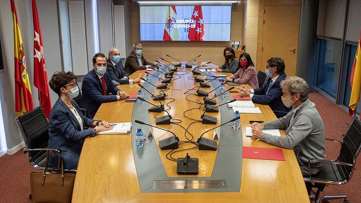 Telediario 1 - El Gobierno y la Comunidad de Madrid enfrentan posiciones en una nueva reunión del Grupo COVID-19