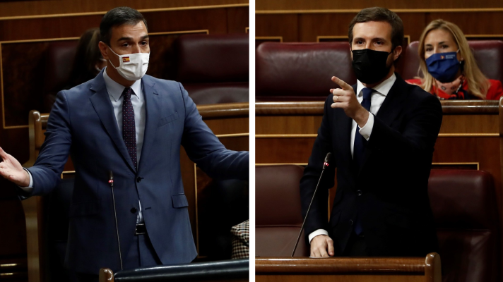 Especiales informativos - Casado acusa a Sánchez de "liquidar" la separación de poderes con la reforma judicial y este le culpa del "bloqueo"