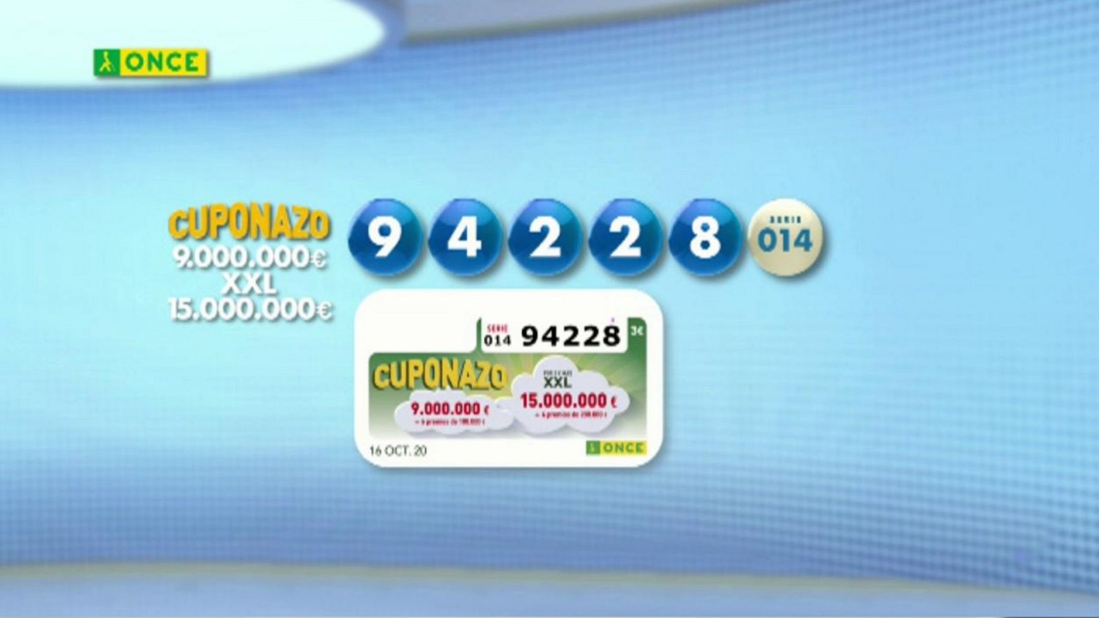 Sorteo ONCE - 16/10/20 - ver ahora