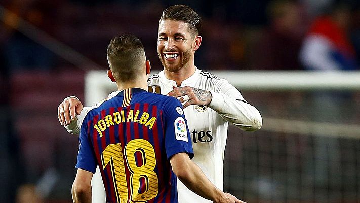 Telediario 1 - Sergio Ramos y Jordi Alba apuran sus opciones de jugar el Clásico